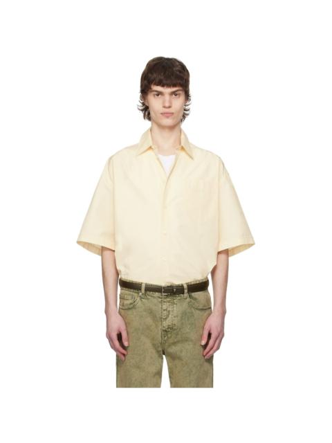 Off-White Cotton Boxy Fit Short Sleeves Shirt