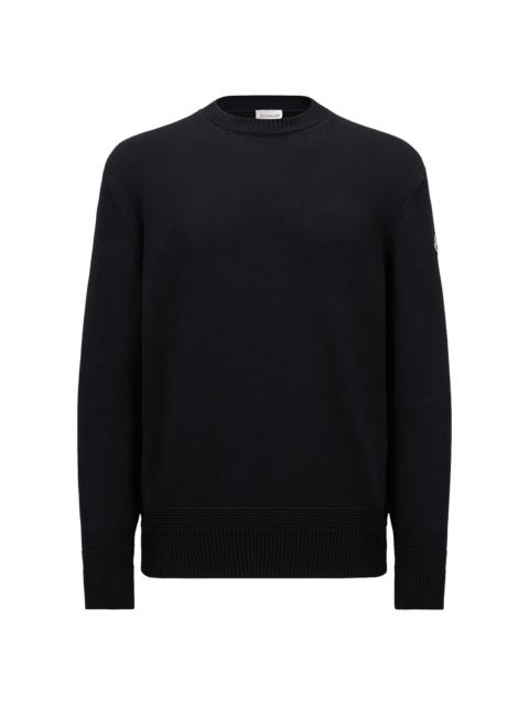 Moncler Men's Crewneck Sweater in Cotton - Navy Blue