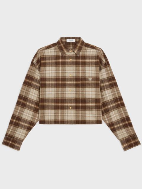 CELINE CROPPED SHIRT IN CHECKED CASHMERE
