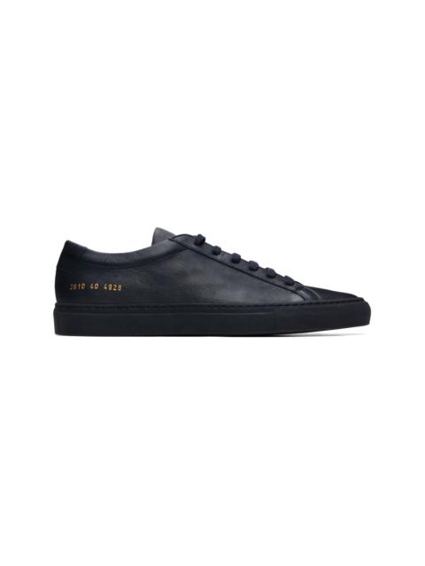 Common Projects Navy Achilles Premium Leather Sneakers