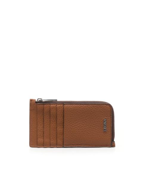 zip-around leather wallet