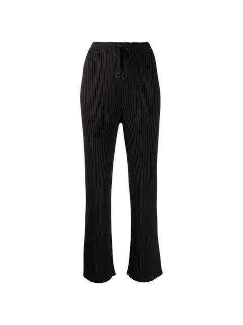 ribbed lace-up trousers