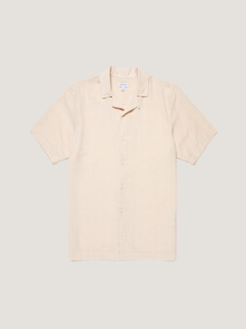 Sunspel Loose Weave Check Camp Collar Shirt