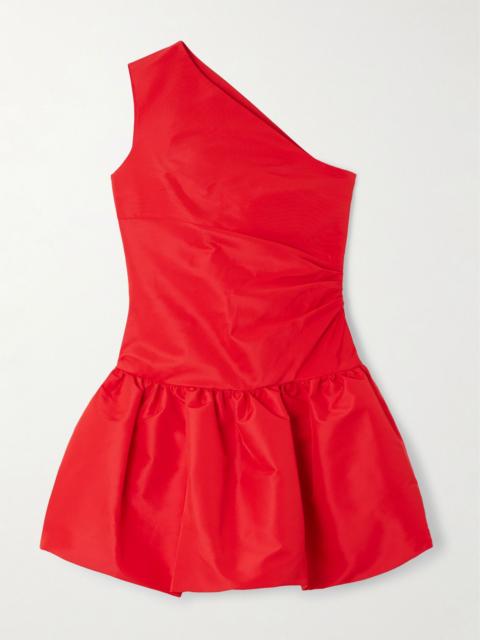 PATOU One-shoulder recycled-faille mini dress Red
