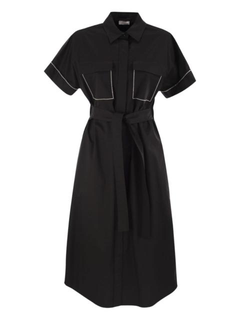 PESERICO Short-Sleeve Belted Dress