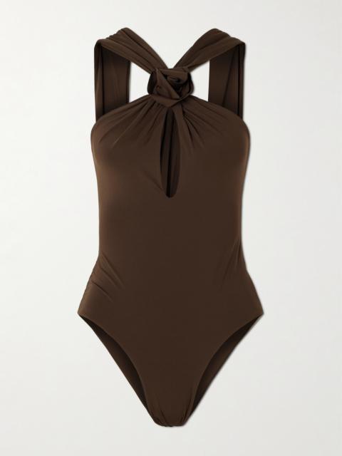 MAYGEL CORONEL Sole Appliquéd Cutout Swimsuit