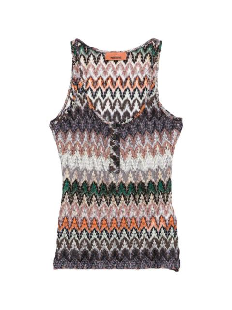 Missoni buttoned patterned tank top