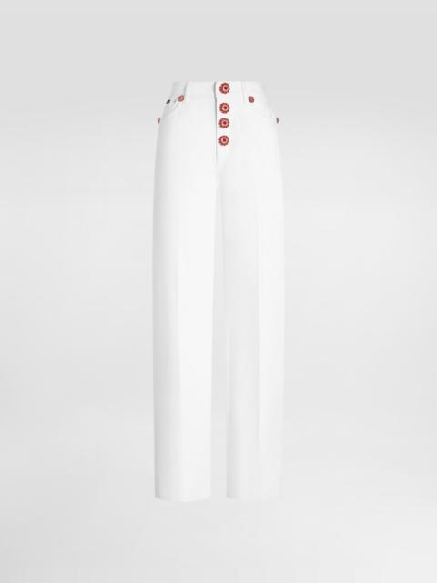 Dolce & Gabbana 5-pocket denim trousers with jewel buttons