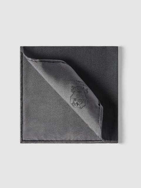 Brunello Cucinelli Silk pocket square with printed logo