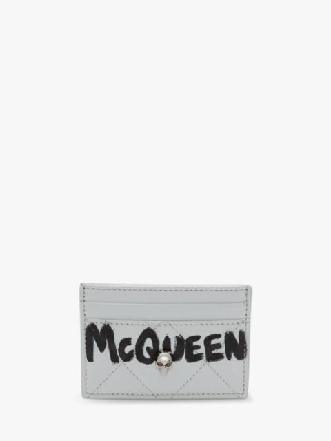 Mcqueen Graffiti Card Holder in White/black