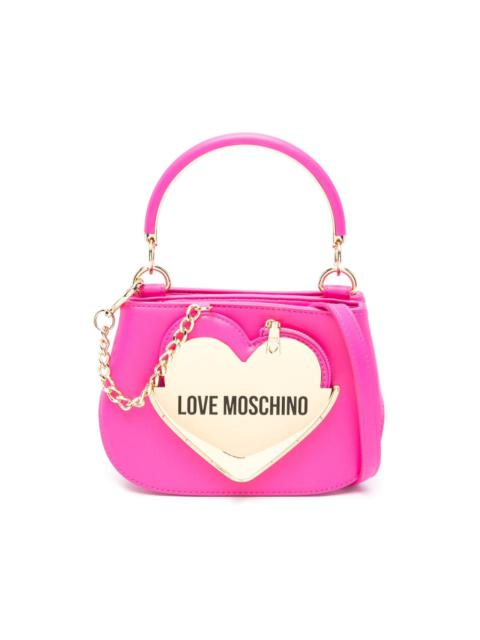 Moschino enamelled-logo mini tote bag
