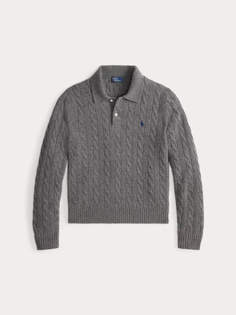 Polo Ralph Lauren Cable-Knit Wool-Cashmere Polo Sweater