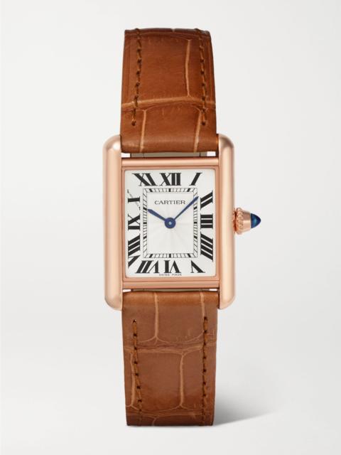 Cartier Tank Louis Cartier 29.5mm small 18-karat rose gold and alligator watch Gold