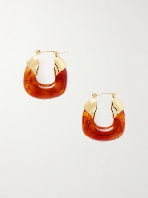 LIZZIE FORTUNATO Mini Organic Gold-plated Resin Hoop Earrings