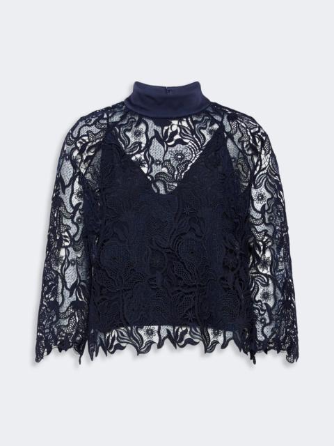 Max Mara PIOVRA Macramé lace blouse - MIDNIGHTBLUE