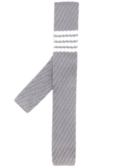 Thom Browne Knit Tie In Silk With 4 Bar