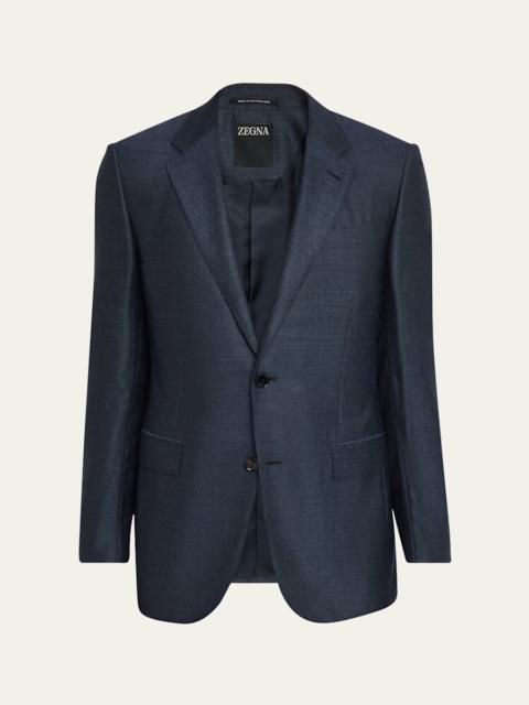 ZEGNA Men's Micro-Woven Cashmere and Silk Two-Button Sport Coat