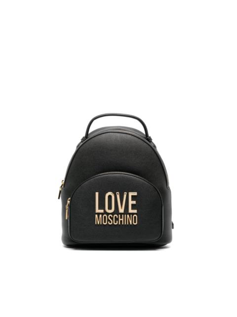 Moschino logo-plaque smooth-grain backpack