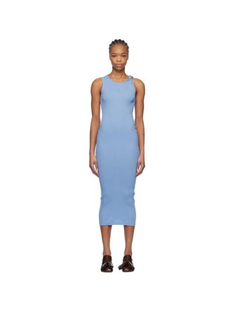 JW Anderson Blue Anchor Logo Twisted Strap Midi Dress