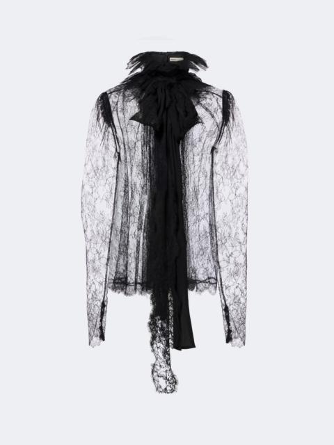 KHAITE Bonnie sheer lace blouse