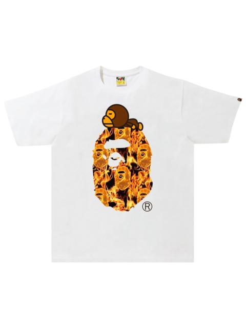 BAPE Flame Milo On Big Ape Tee 'White/Orange'