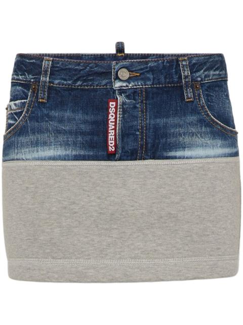 DSQUARED2 contrasting-fabric mini skirt