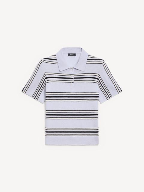 Theory Striped Polo Shirt in Cashmere