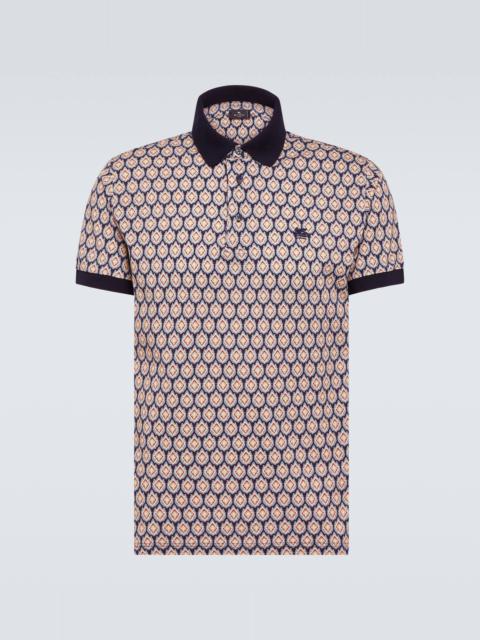 Paisley cotton piquet polo shirt