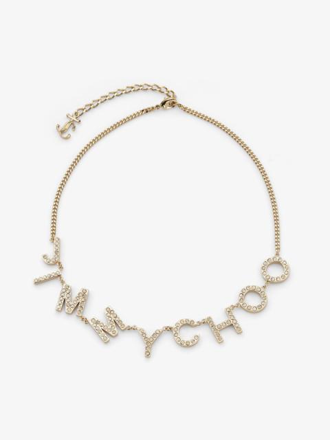 JIMMY CHOO Jimmy Choo Necklace
Gold-Finish Metal Jimmy Choo Chain Necklace with Crystals