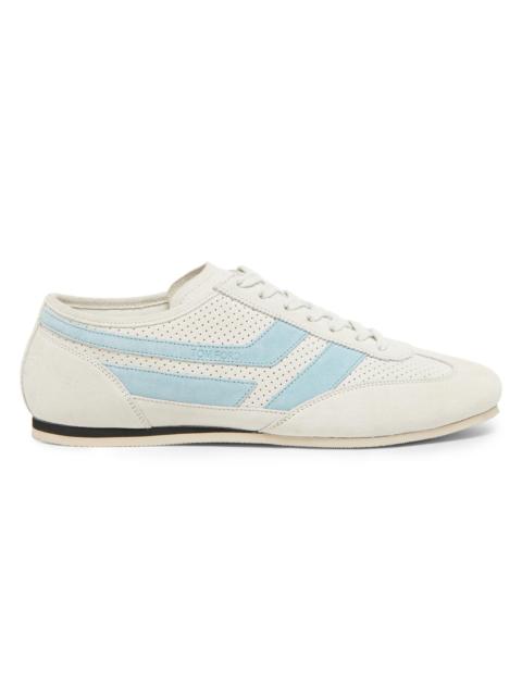 TOM FORD Men's Brook Perforated Suede Low-Top Sneakers - White