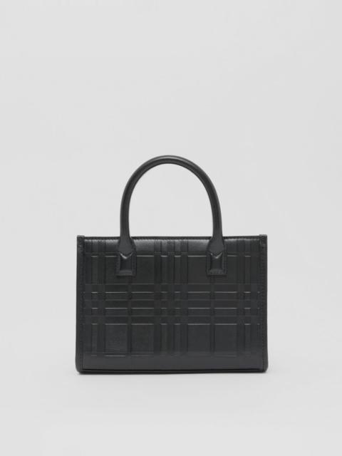 Burberry Mini Embossed Check Leather Tote