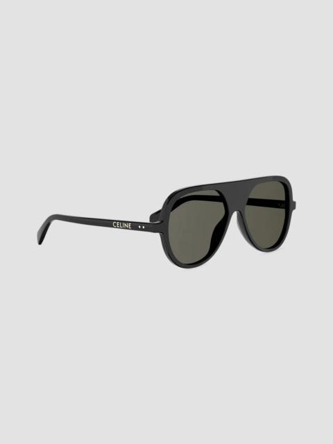 CELINE Men's Défilé Pilot Sunglasses - Black Grey