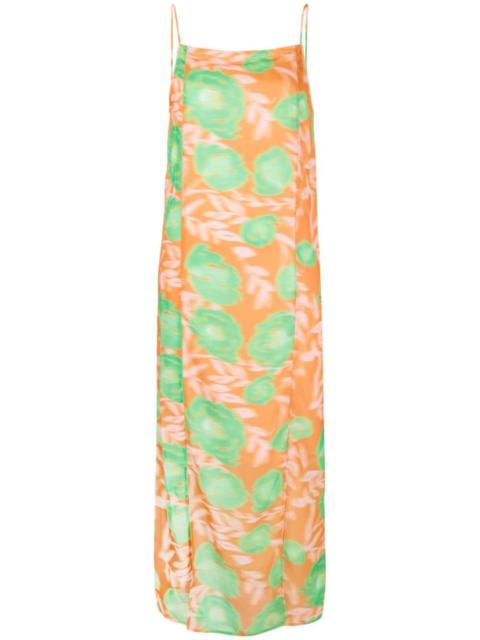 GANNI floral-print slip dress