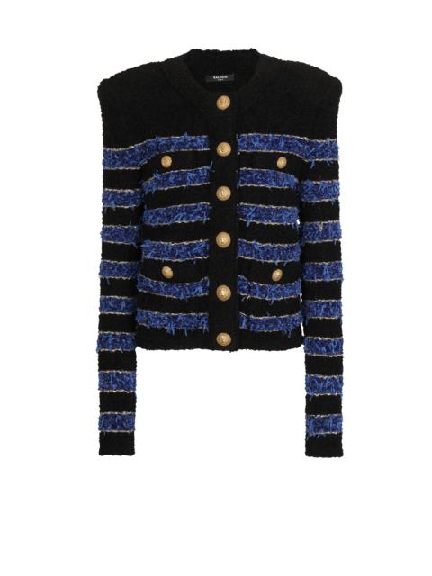 Balmain Metallic striped tweed jacket