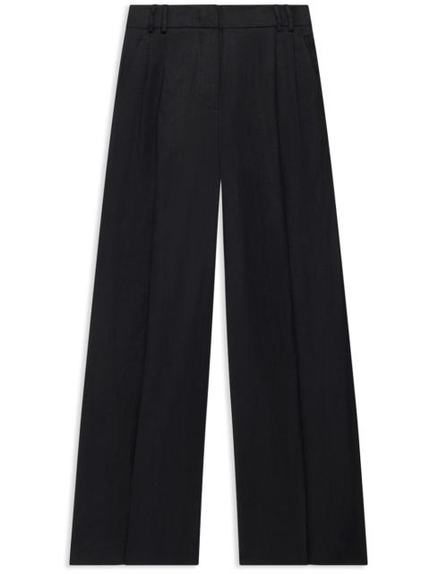 Another Tomorrow wide-leg pleated linen trousers