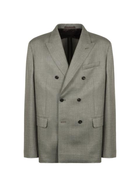 SLOWEAR double-breasted notched collar jacket