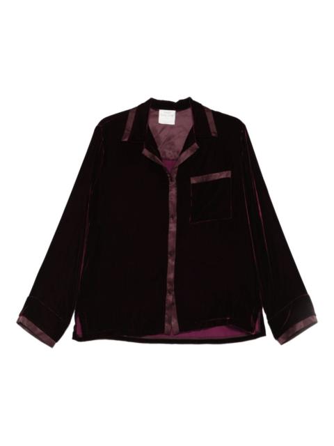 forte_forte chest-pocket satin-trim shirt