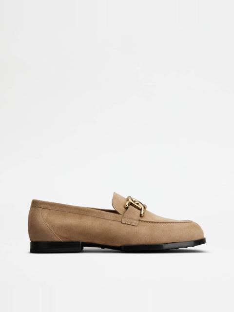 Tod's KATE LOAFERS IN SUEDE - BROWN