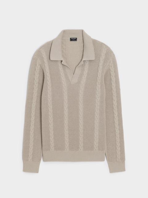 TODD SNYDER Beechwood Cable Knit Sweater Polo