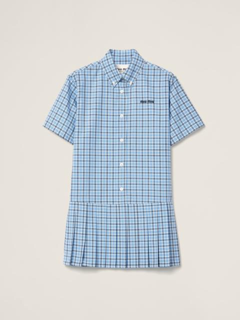 Miu Miu Pleated checked poplin dress