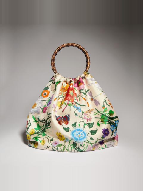 GUCCI Silk maxi tote bag with bamboo handle