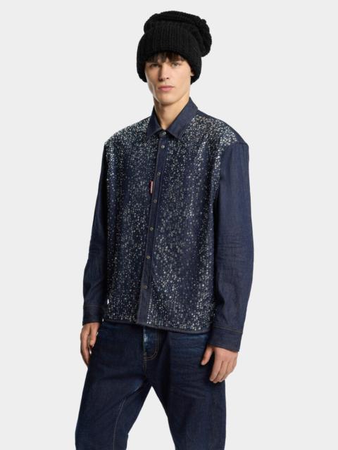 DSQUARED2 DARK CLEAN EMBROIDERED BOXY SHIRT