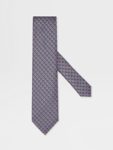 ZEGNA PINK JACQUARD SILK TIE