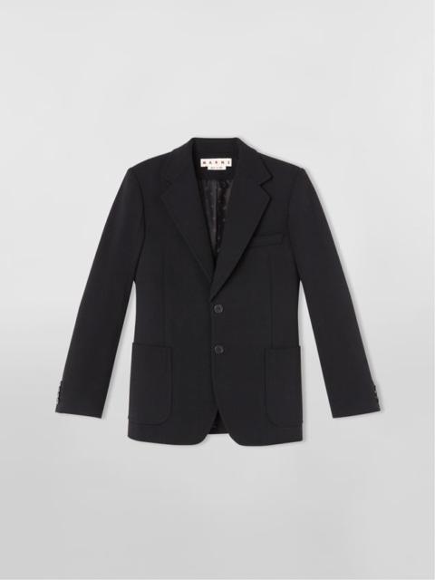 Marni CREPE DOUBLE WOOL JACKET WITH LAPEL COLLAR