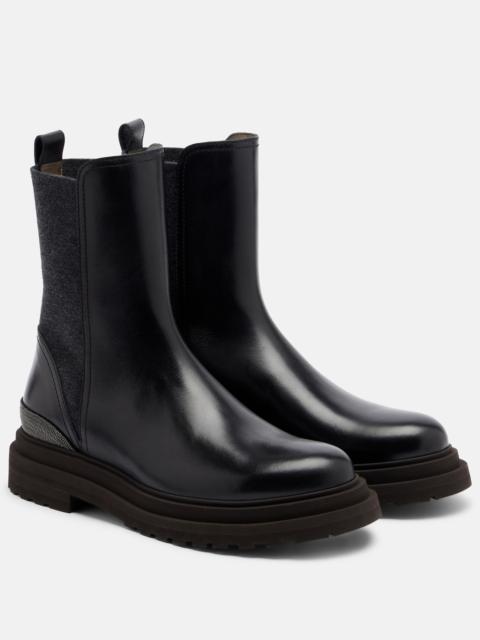 Brunello Cucinelli Monili leather Chelsea boots