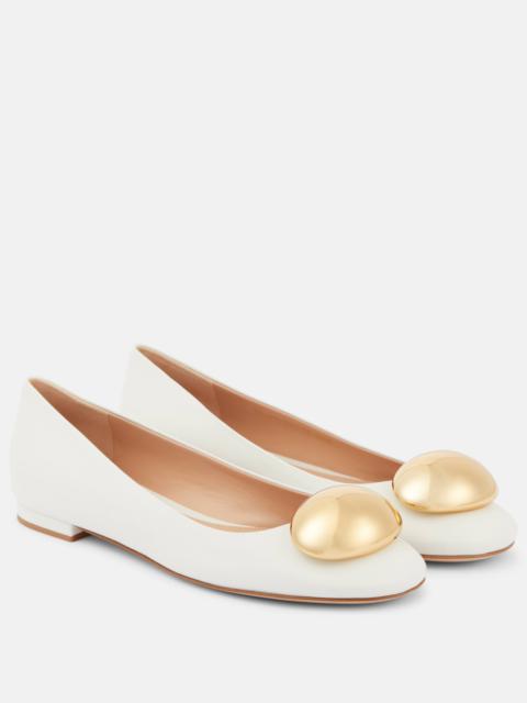Gianvito Rossi Sphera leather ballet flats