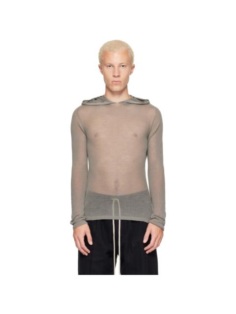 Rick Owens Gray Tower Sheer Hoodie