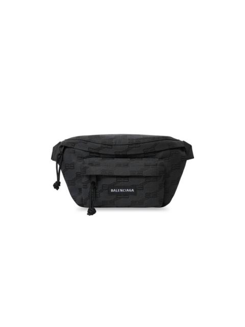 BALENCIAGA Men's Signature Medium Beltpack Bb Monogram Jacquard Canvas in Black