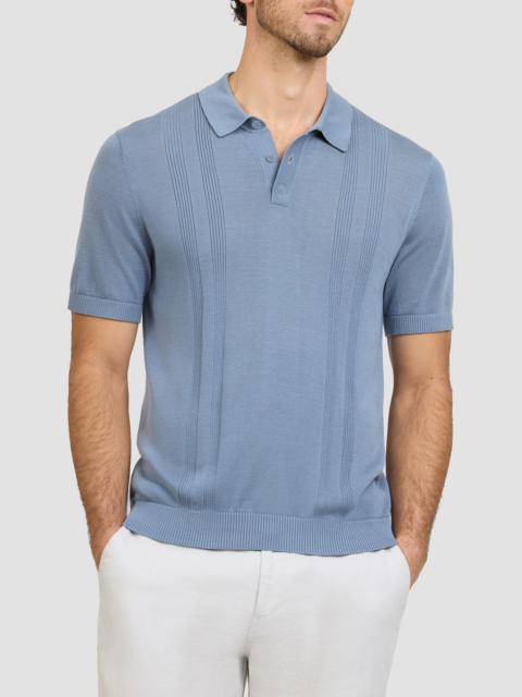 onia Men's Rib-Knit Polo Shirt - Lagoon