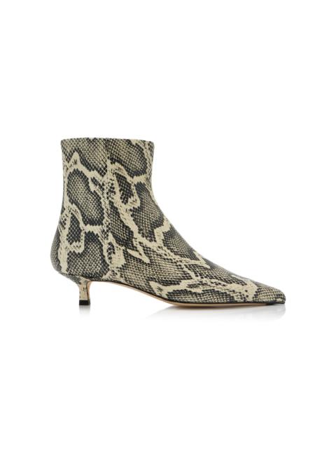 Aeyde Sofie Snake-Effect Leather Ankle Boots animal